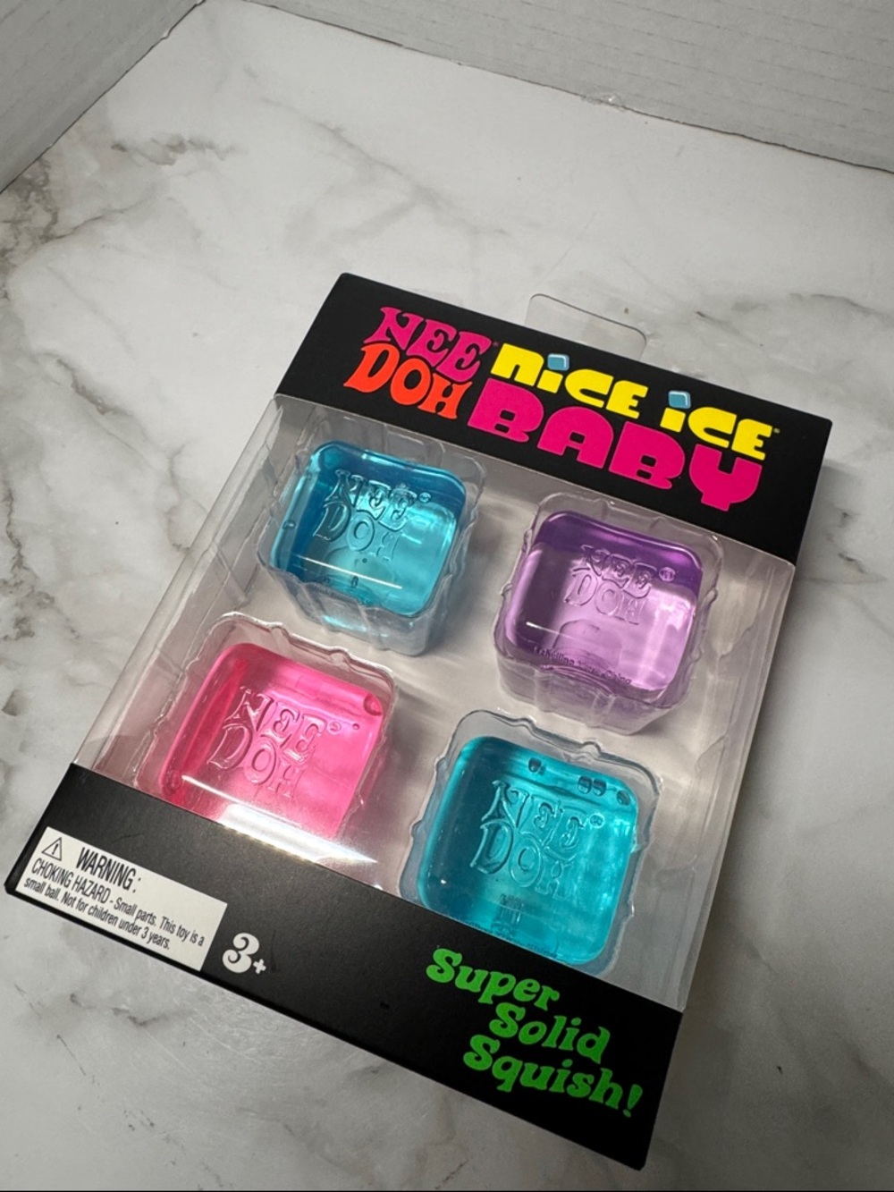 NeeDoh Nice Ice Baby Super Solid Squish - Pink, Blue, Purple